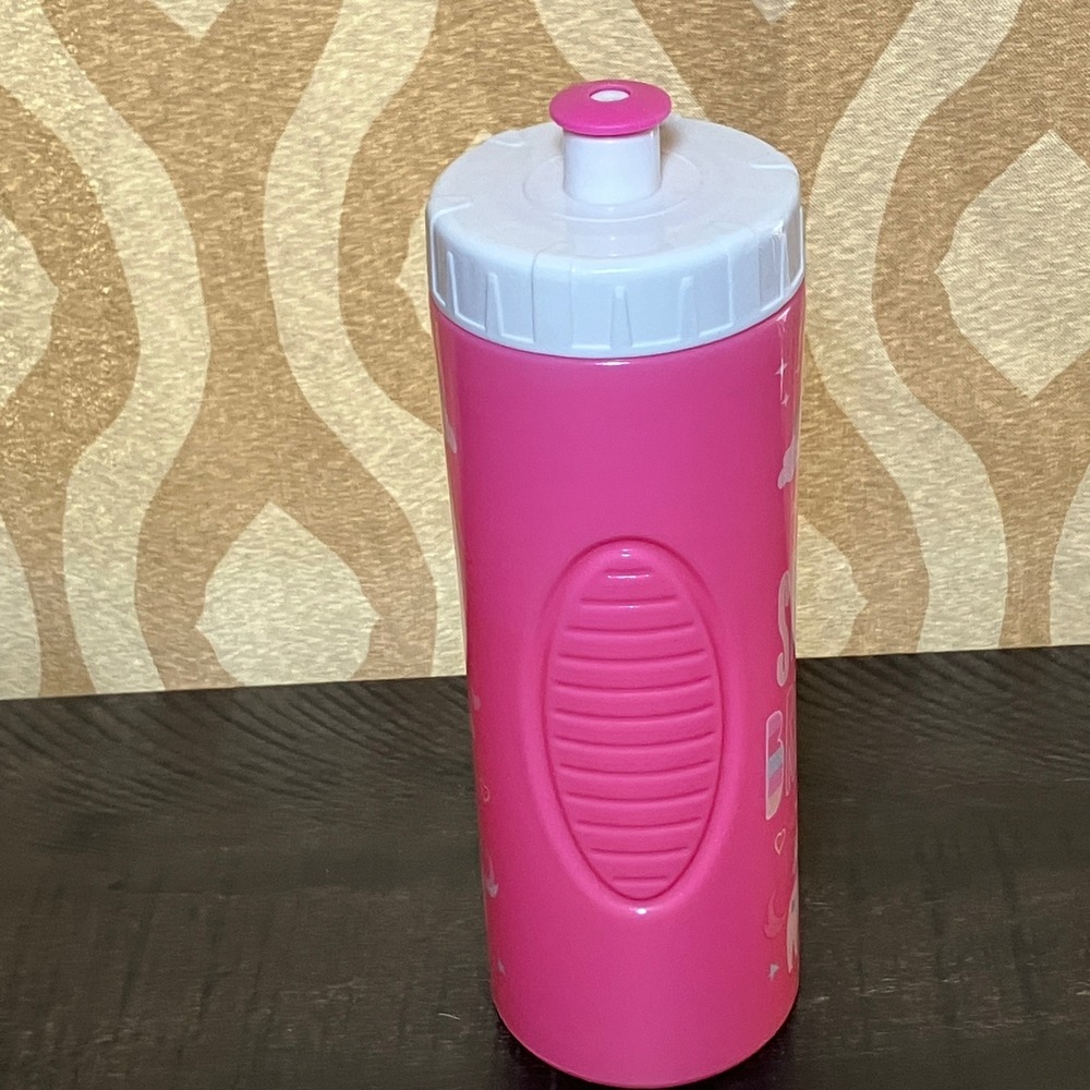 Zak Designs Unicorn Rainbow Shine Bright Pink Squeeze Water Bottle 24oz Plastic - Picture 3 of 6